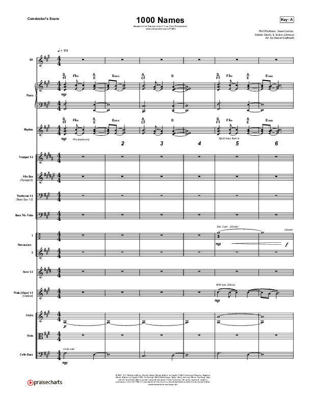 1000 Names (Live) Conductor's Score (Passion)