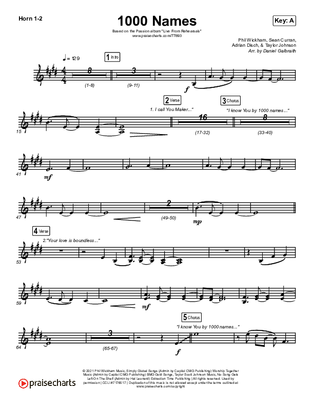 1000 Names (Live) Brass Pack (Passion)