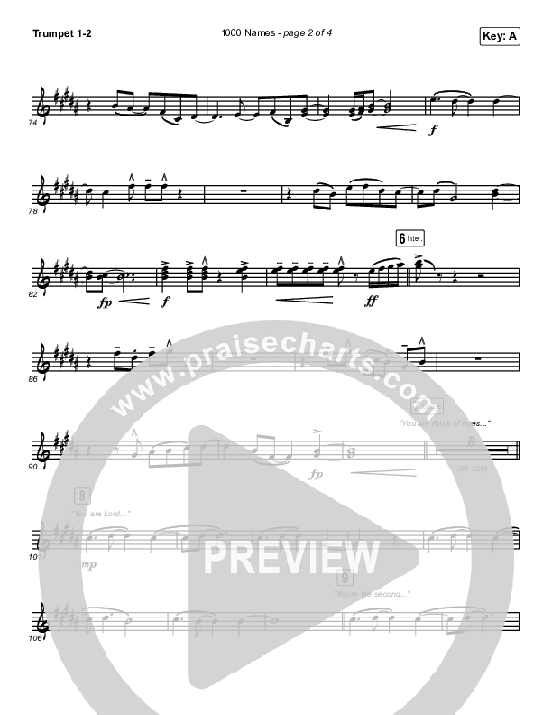 1000 Names (Live) Trumpet 1,2 (Passion)