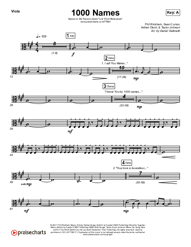 1000 Names (Live) Viola (Passion)