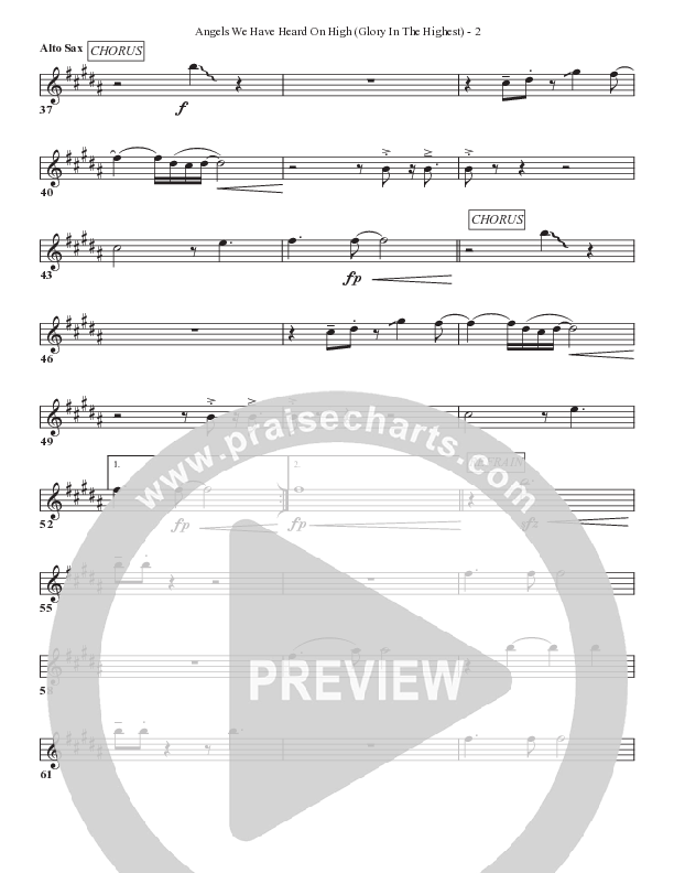 Angels We Have Heard On High (Glory In The Highest) Alto Sax (Bell Shoals Music)