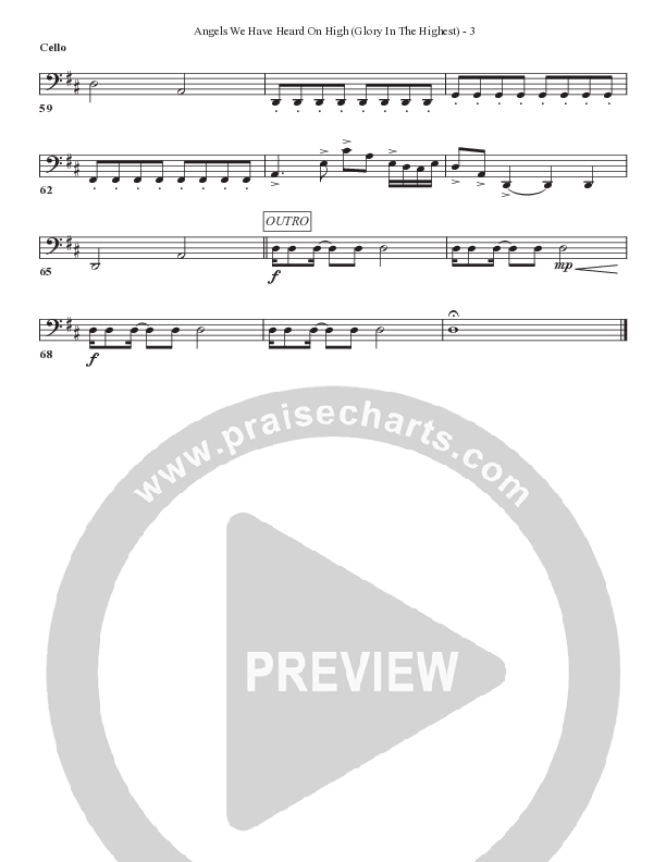 Angels We Have Heard On High (Glory In The Highest) Cello (Bell Shoals Music)