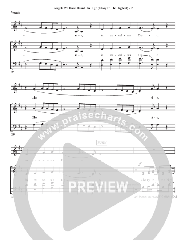 Angels We Have Heard On High (Glory In The Highest) Choir Sheet (SATB) (Bell Shoals Music)