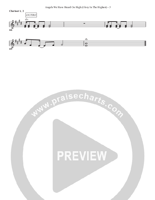 Angels We Have Heard On High (Glory In The Highest) Clarinet 1/2 (Bell Shoals Music)