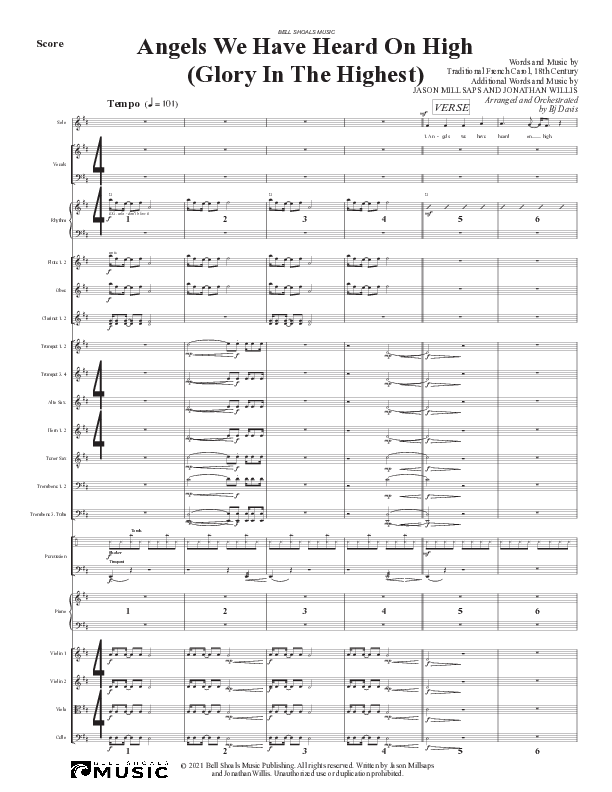 Angels We Have Heard On High (Glory In The Highest) Conductor's Score (Bell Shoals Music)