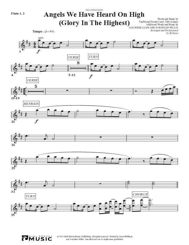 Angels We Have Heard On High (Glory In The Highest) Flute 1/2 (Bell Shoals Music)