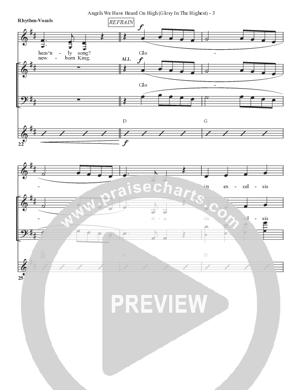 Angels We Have Heard On High (Glory In The Highest) Lead Sheet (SAT) (Bell Shoals Music)