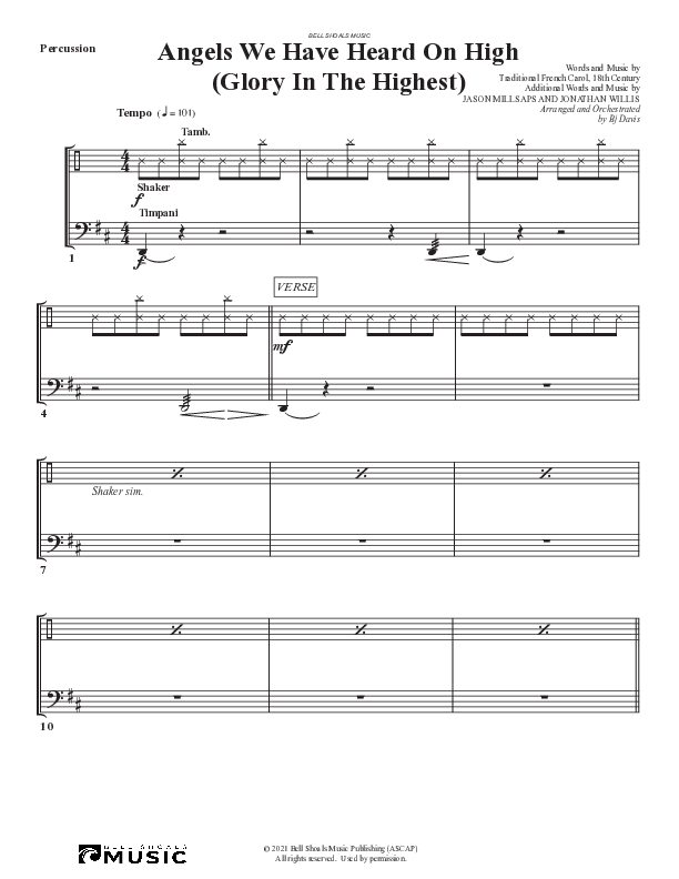 Angels We Have Heard On High (Glory In The Highest) Percussion (Bell Shoals Music)