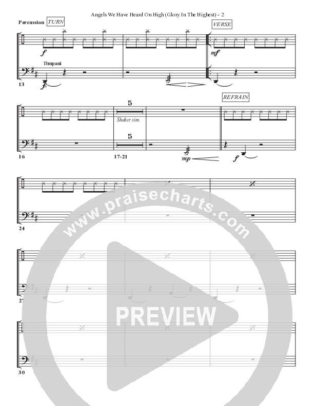 Angels We Have Heard On High (Glory In The Highest) Percussion (Bell Shoals Music)