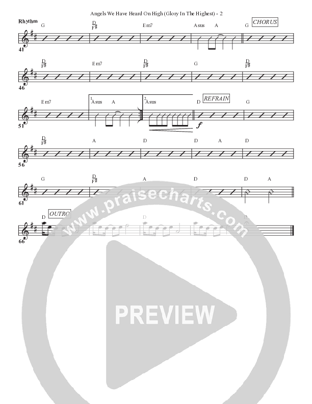 Angels We Have Heard On High (Glory In The Highest) Rhythm Chart (Bell Shoals Music)