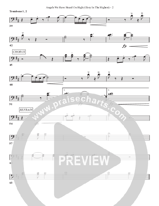 Angels We Have Heard On High (Glory In The Highest) Trombone 1/2 (Bell Shoals Music)