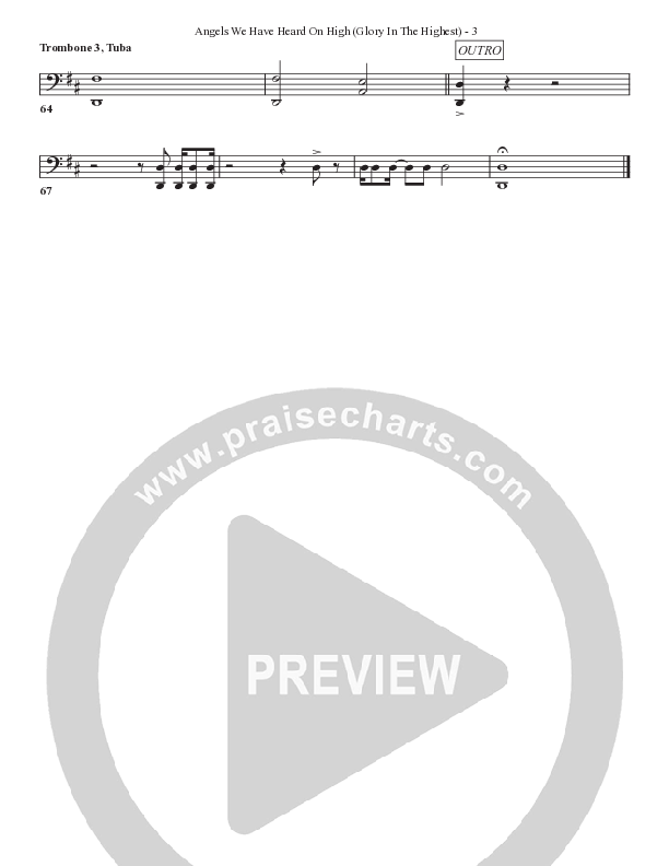 Angels We Have Heard On High (Glory In The Highest) Trombone 3/Tuba (Bell Shoals Music)