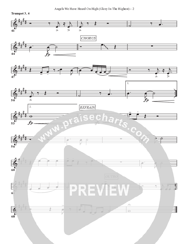 Angels We Have Heard On High (Glory In The Highest) Trumpet 3 (Bell Shoals Music)