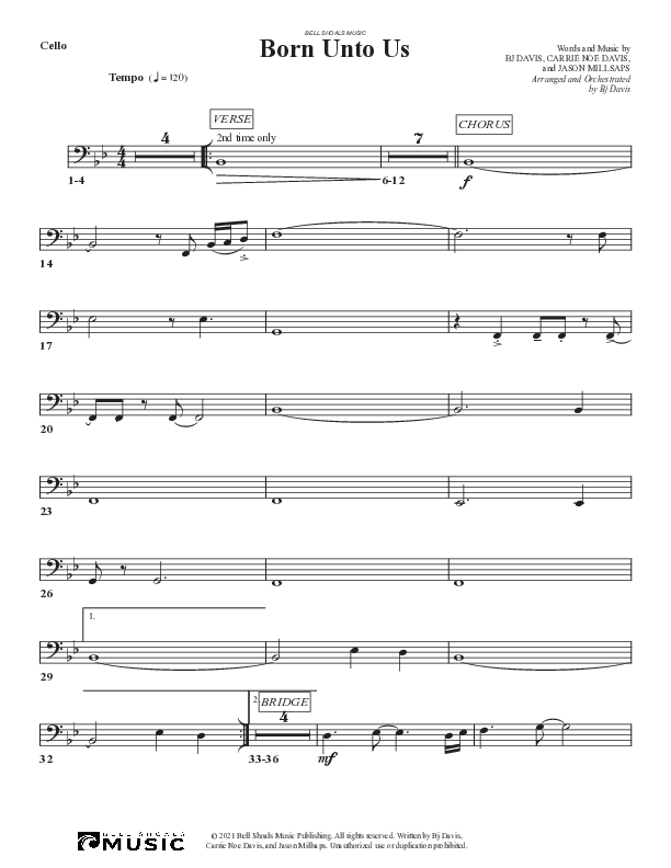 Born Unto Us Cello (Bell Shoals Music)