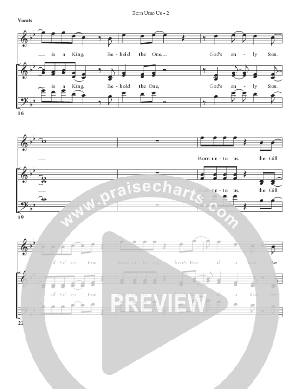 Born Unto Us Choir Sheet (SATB) (Bell Shoals Music)
