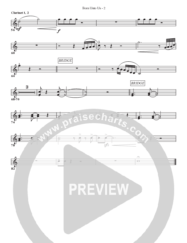 Born Unto Us Clarinet 1/2 (Bell Shoals Music)