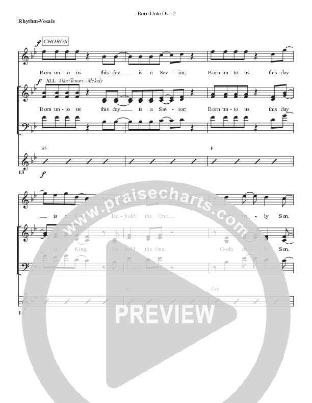 Born Unto Us Lead Sheet (SAT) (Bell Shoals Music)
