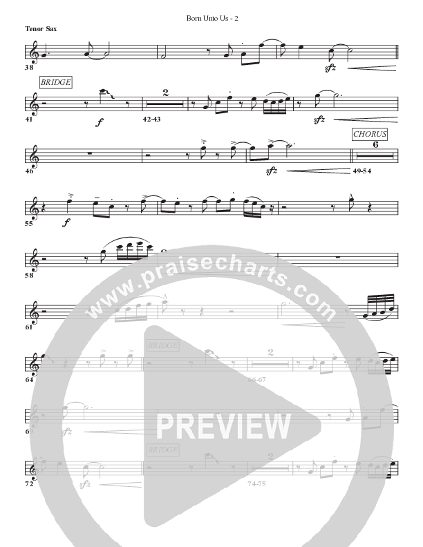Born Unto Us Tenor Sax 2 (Bell Shoals Music)