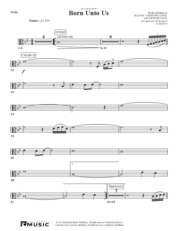 Born Unto Us Viola (Bell Shoals Music)