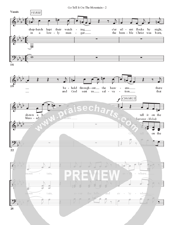 Go Tell It On The Mountain Choir Sheet (SATB) (Bell Shoals Music)