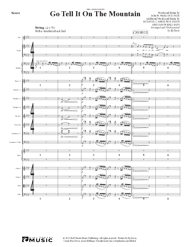 Go Tell It On The Mountain Conductor's Score (Bell Shoals Music)
