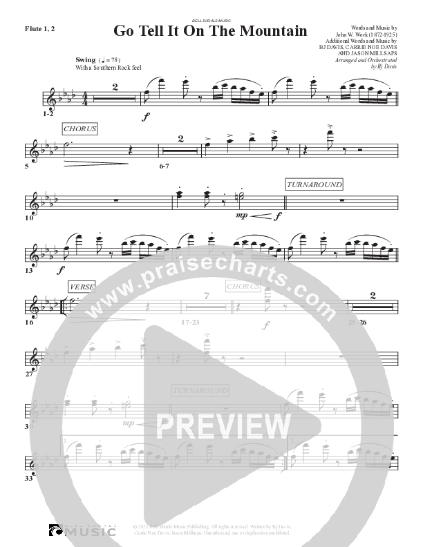 Go Tell It On The Mountain Flute 1/2 (Bell Shoals Music)