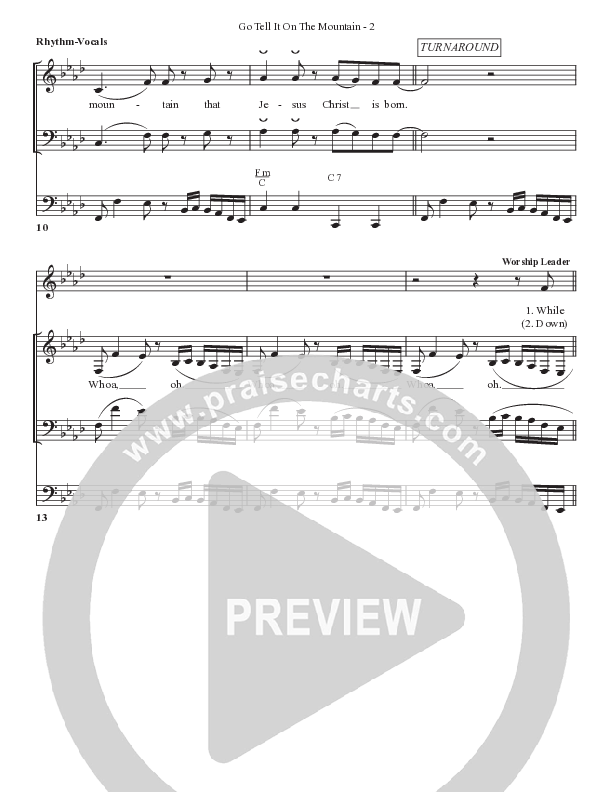 Go Tell It On The Mountain Lead Sheet (SAT) (Bell Shoals Music)