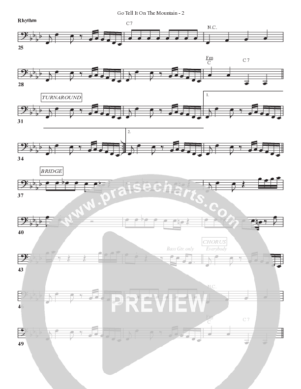 Go Tell It On The Mountain Rhythm Chart (Bell Shoals Music)