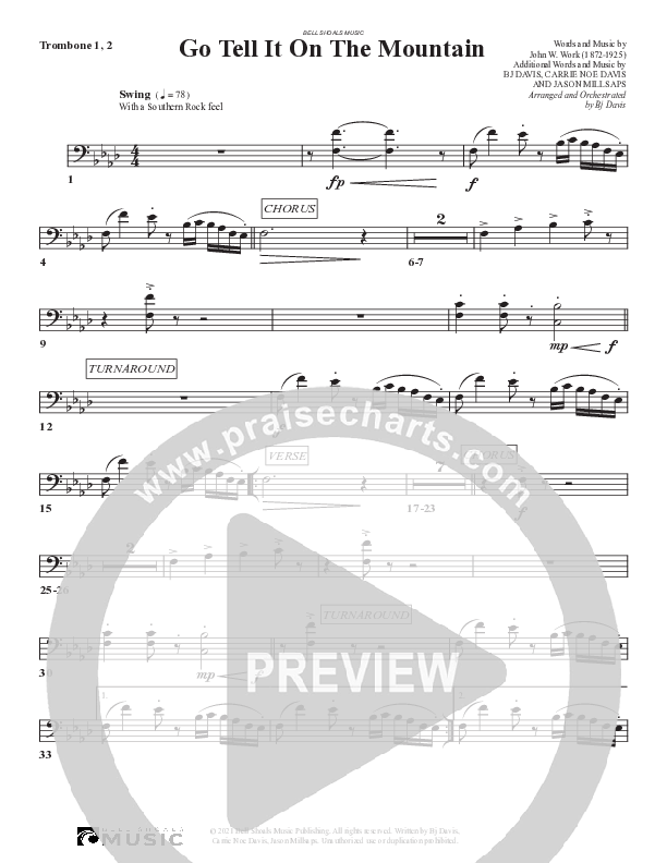 Go Tell It On The Mountain Trombone 1/2 (Bell Shoals Music)