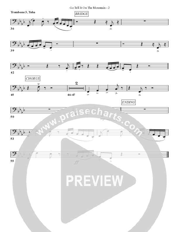 Go Tell It On The Mountain Trombone 3/Tuba (Bell Shoals Music)