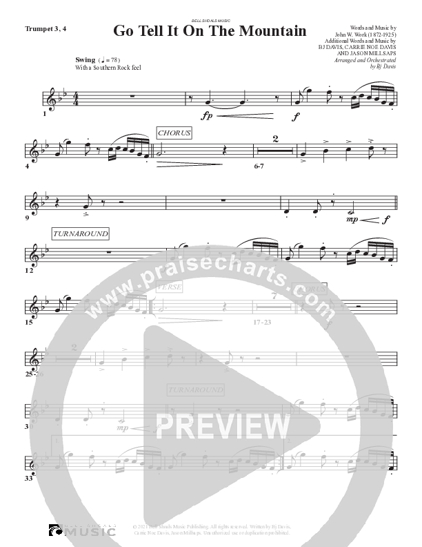 Go Tell It On The Mountain Trumpet 3 (Bell Shoals Music)