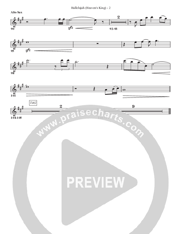Hallelujah (Heaven’s King) Alto Sax (Bell Shoals Music)