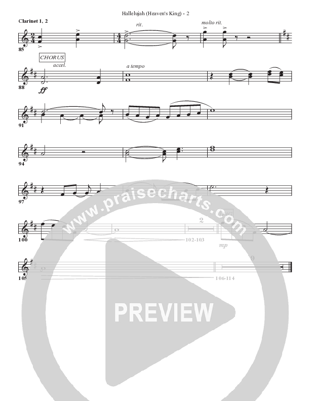 Hallelujah (Heaven’s King) Clarinet 1/2 (Bell Shoals Music)