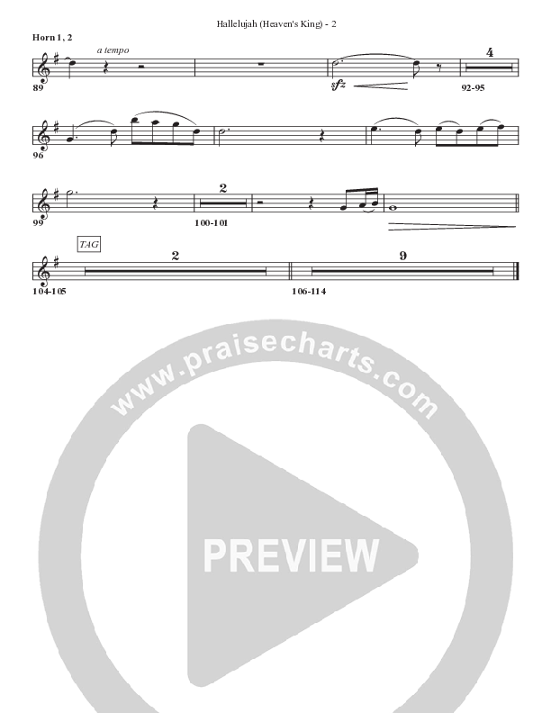 Hallelujah (Heaven’s King) French Horn 1/2 (Bell Shoals Music)