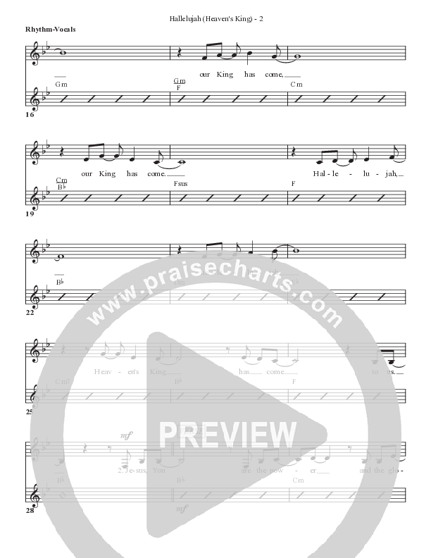 Hallelujah (Heaven’s King) Lead Sheet (SAT) (Bell Shoals Music)