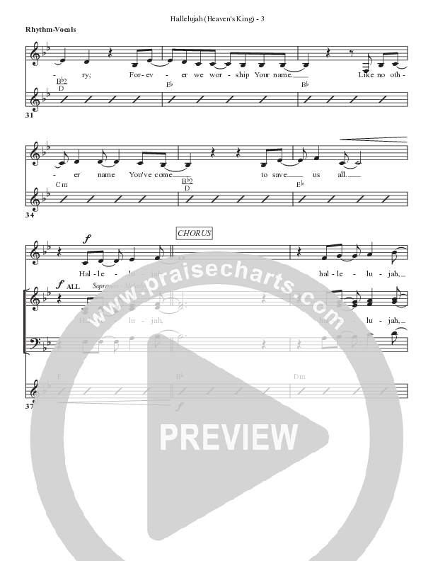 Hallelujah (Heaven’s King) Lead Sheet (SAT) (Bell Shoals Music)