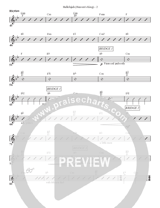 Hallelujah (Heaven’s King) Rhythm Chart (Bell Shoals Music)