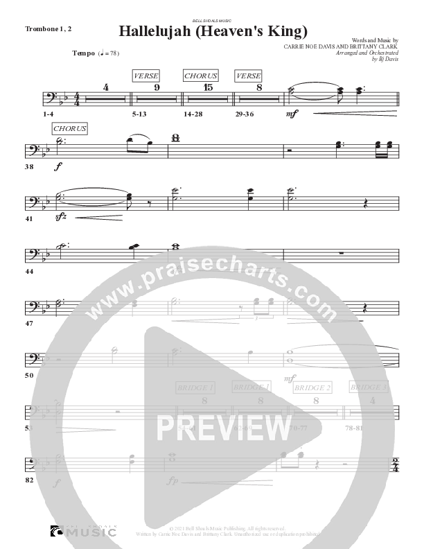Hallelujah (Heaven’s King) Trombone 1/2 (Bell Shoals Music)
