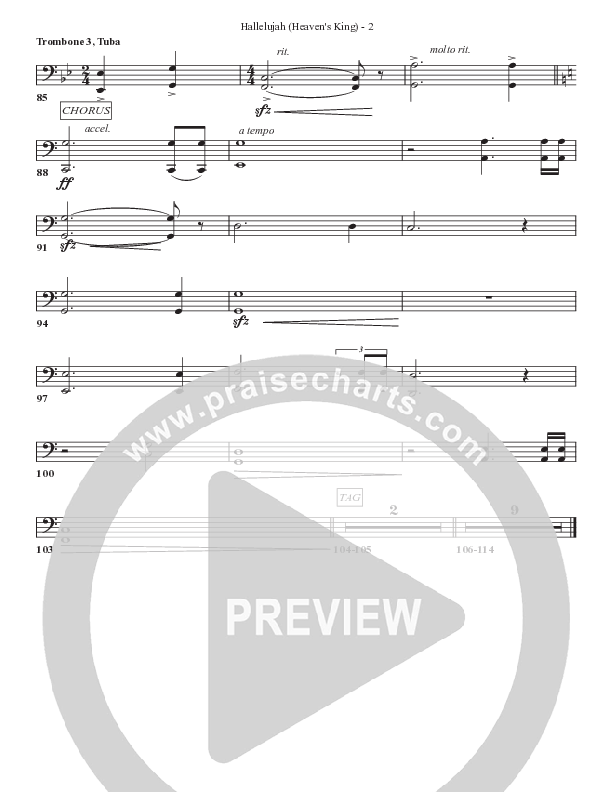 Hallelujah (Heaven’s King) Trombone 3/Tuba (Bell Shoals Music)