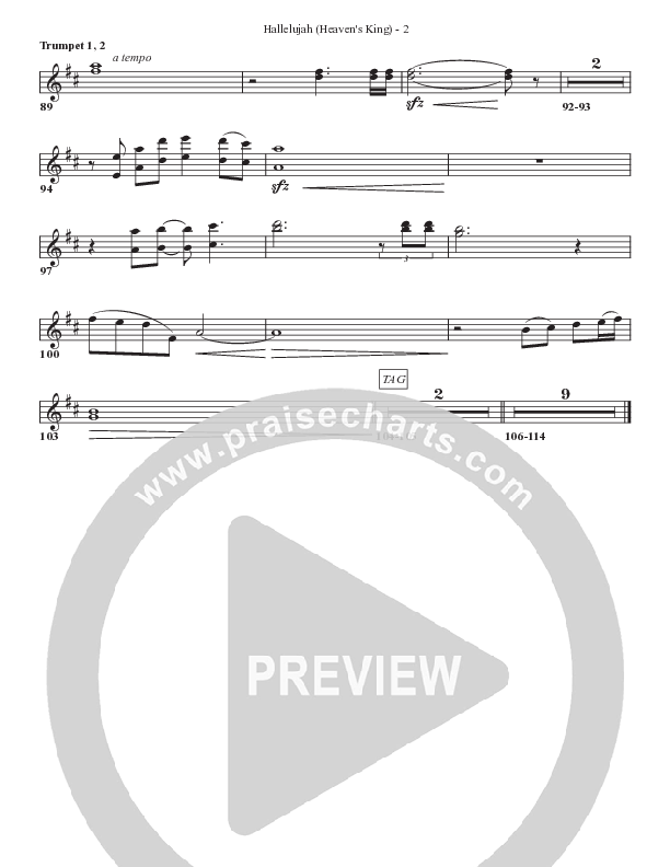 Hallelujah (Heaven’s King) Trumpet 1,2 (Bell Shoals Music)