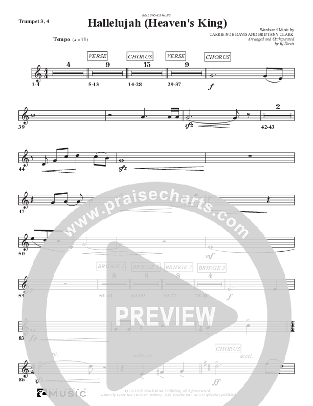 Hallelujah (Heaven’s King) Trumpet 3 (Bell Shoals Music)
