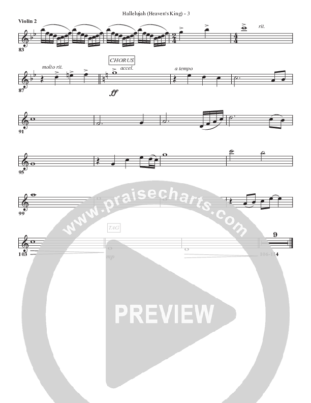 Hallelujah (Heaven’s King) Violin 2 (Bell Shoals Music)