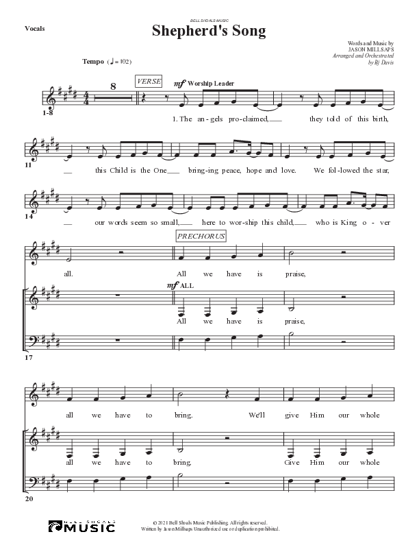 Shepherd’s Song Choir Sheet (SATB) (Bell Shoals Music)