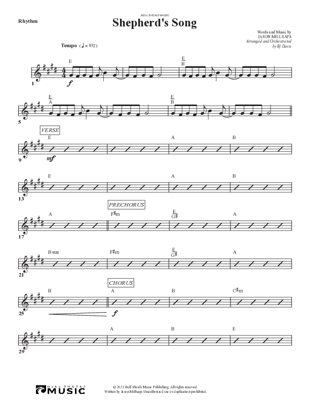 Shepherd’s Song Rhythm Chart (Bell Shoals Music)