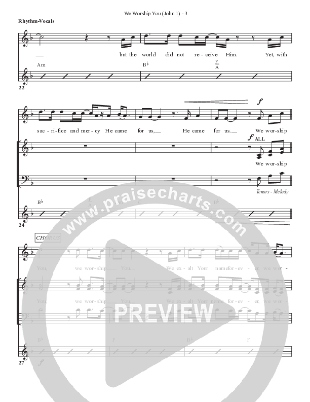 We Worship You (John 1) Lead Sheet (SAT) (Bell Shoals Music)