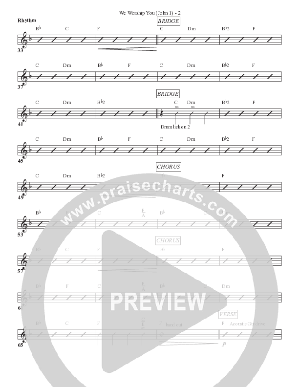 We Worship You (John 1) Rhythm Chart (Bell Shoals Music)