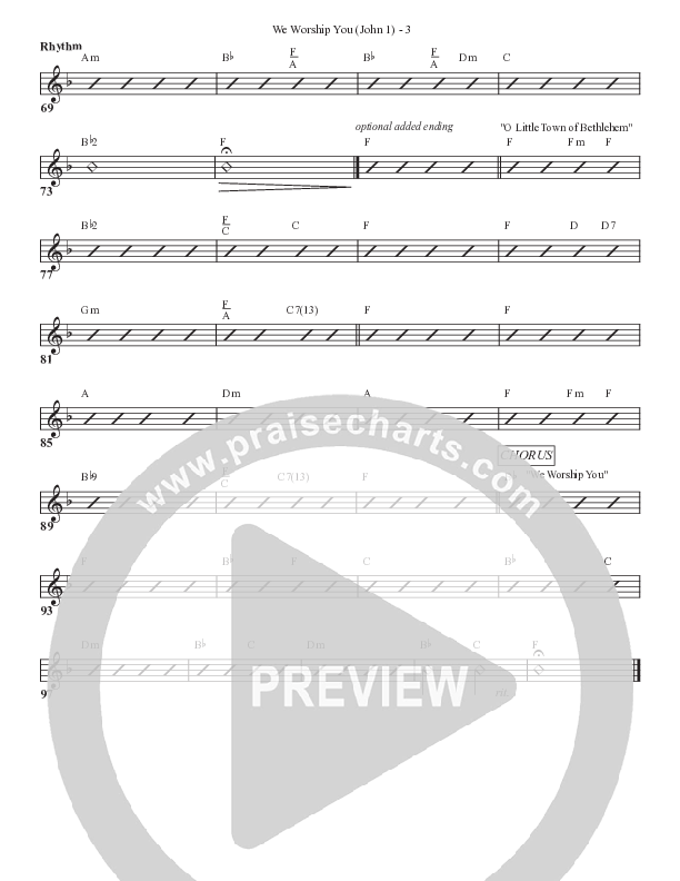 We Worship You (John 1) Rhythm Chart (Bell Shoals Music)