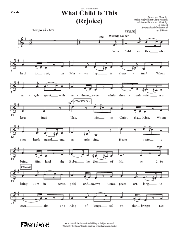 What Child Is This (Rejoice) Choir Sheet (SATB) (Bell Shoals Music)