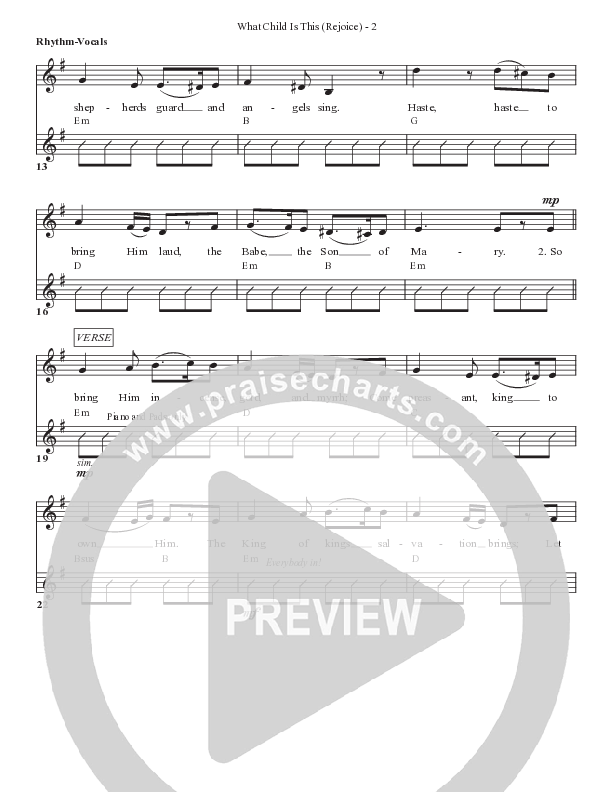 What Child Is This (Rejoice) Lead Sheet (SAT) (Bell Shoals Music)