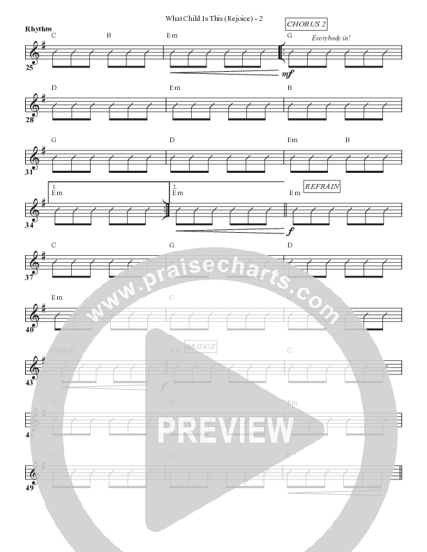 What Child Is This (Rejoice) Rhythm Chart (Bell Shoals Music)
